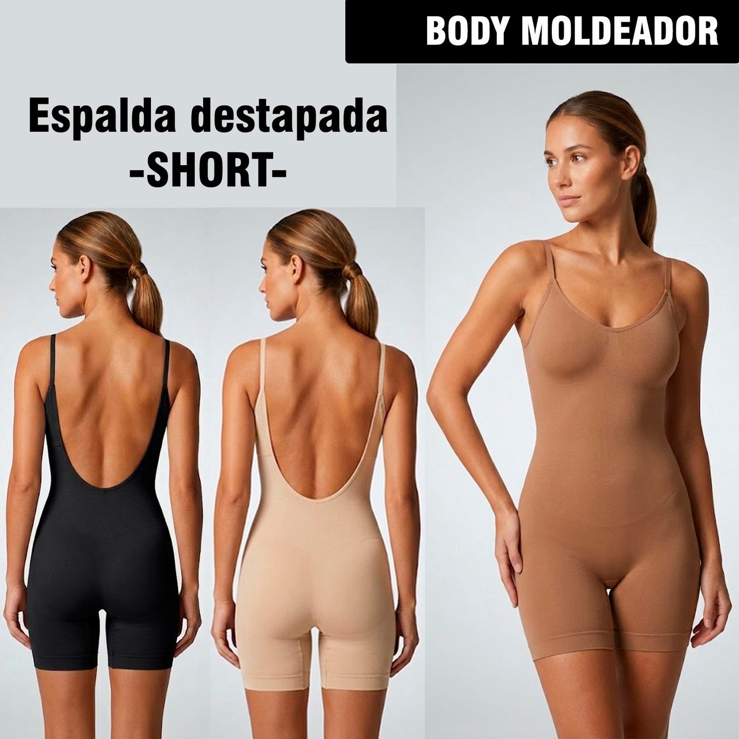 Body Moldeador Espalda Descubierta Short